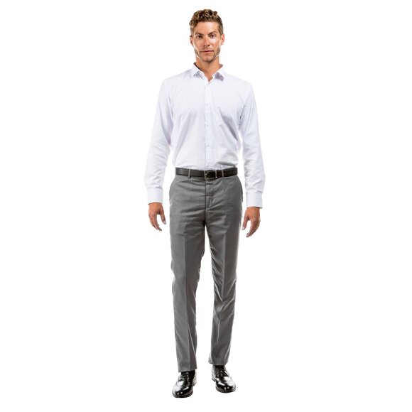Azzuro Men's 3-Pack of Mid Grey Dress Pants (Unhemmed/Open Bottom) - Picture 2 of 4